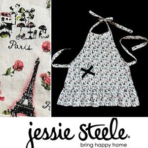 🇫🇷NWOT? Parisian Toile Vintage-Style Hostess Apron Jessie Steele Eiffel Tower